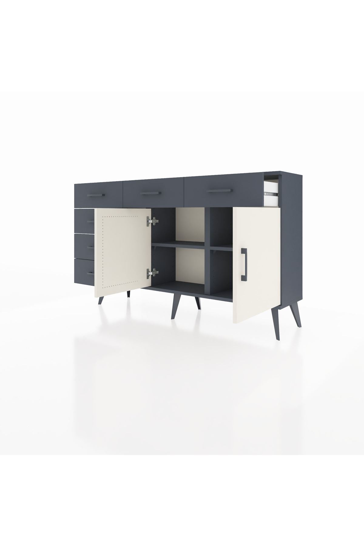 Arges Konsol 2 Raflı 6 Çekmeceli 2 Kapaklı 132x30x83 - S144M028V14A