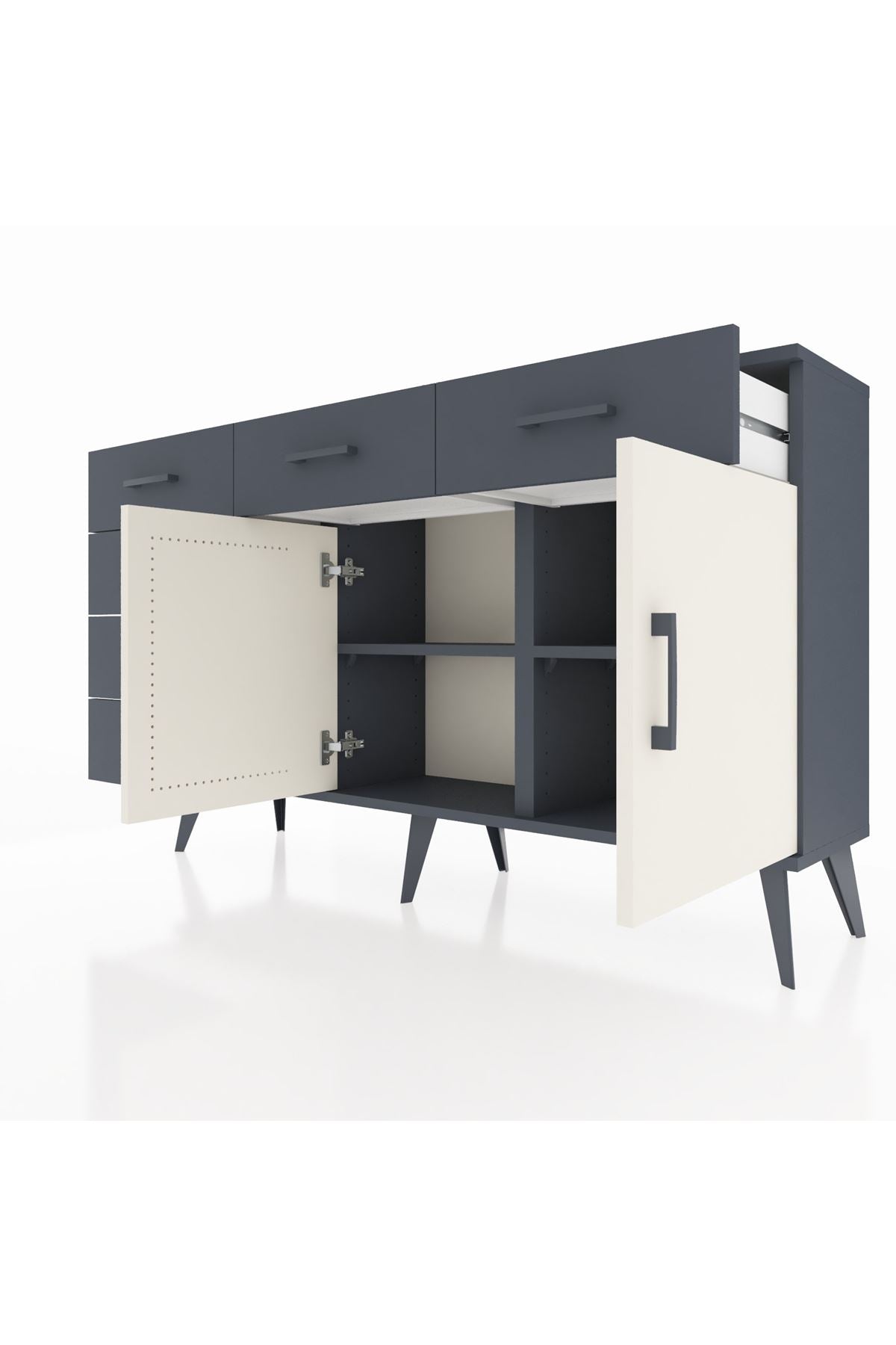 Arges Konsol 2 Raflı 6 Çekmeceli 2 Kapaklı 132x30x83 - S144M028V14A