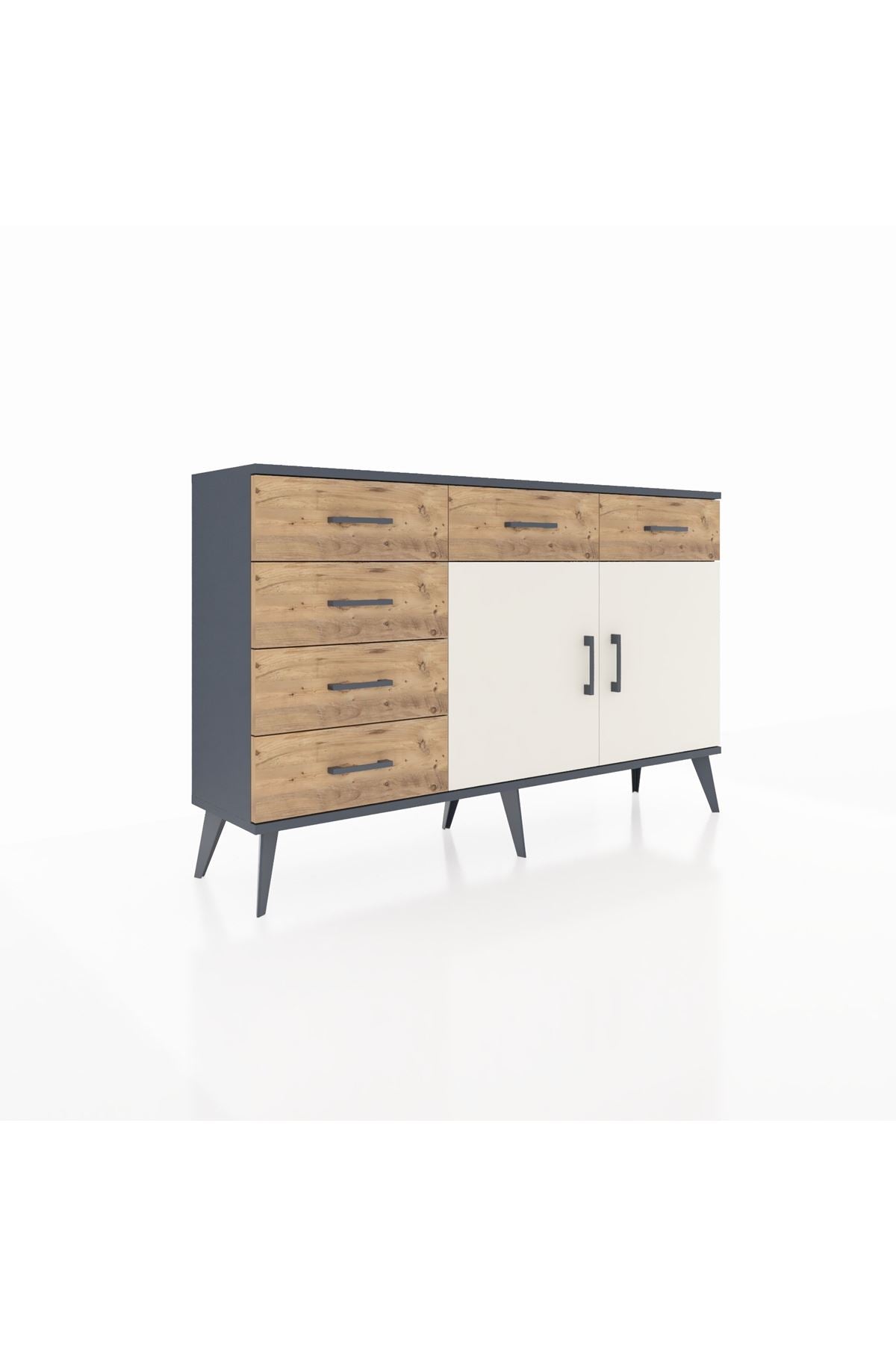 Arges Konsol 2 Raflı 6 Çekmeceli 2 Kapaklı 132x30x83 - S144M028V15A
