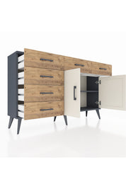 Arges Konsol 2 Raflı 6 Çekmeceli 2 Kapaklı 132x30x83 - S144M028V15A