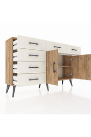 Arges Konsol 2 Raflı 6 Çekmeceli 2 Kapaklı 132x30x83 - S144M028V19A