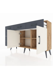 Arges Konsol 2 Raflı 6 Çekmeceli 2 Kapaklı 132x30x83 - S144M028V23A