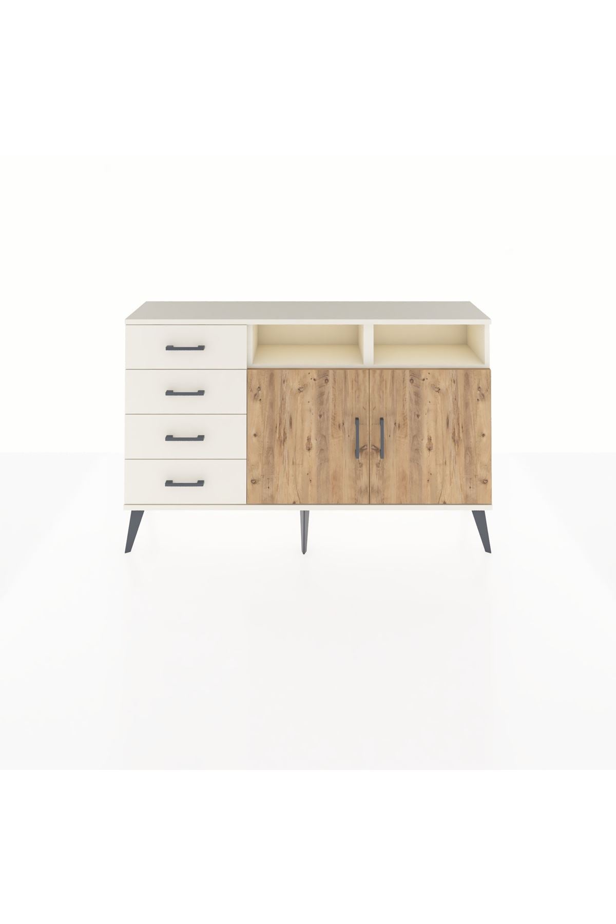 Arges Konsol 4 Raflı 4 Çekmeceli 2 Kapaklı 132x30x83 - S144M029V01A