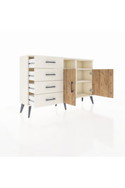Arges Konsol 4 Raflı 4 Çekmeceli 2 Kapaklı 132x30x83 - S144M029V01A