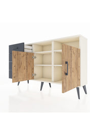 Arges Konsol 4 Raflı 4 Çekmeceli 2 Kapaklı 132x30x83 - S144M029V02A