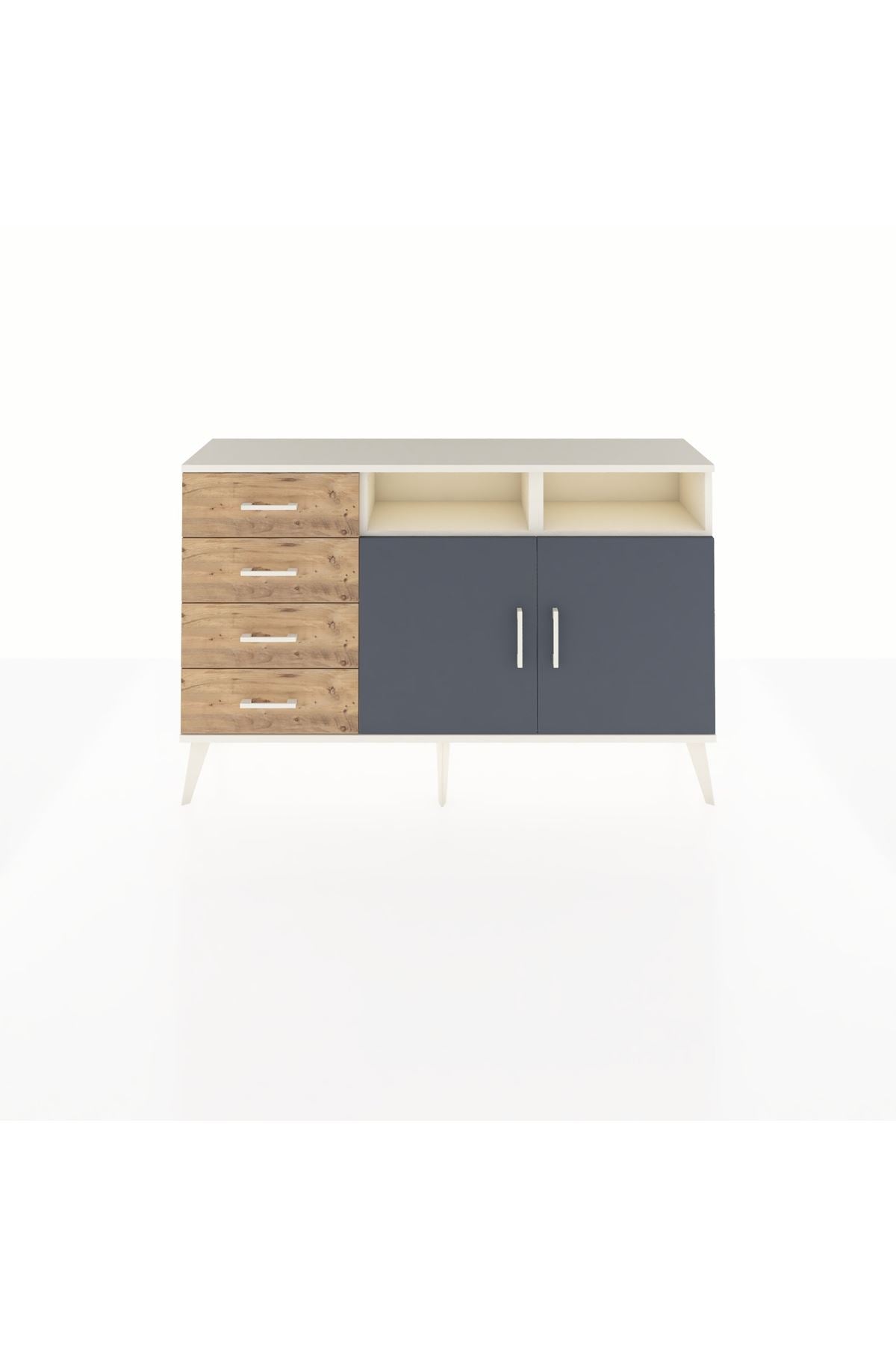Arges Konsol 4 Raflı 4 Çekmeceli 2 Kapaklı 132x30x83 - S144M029V09A