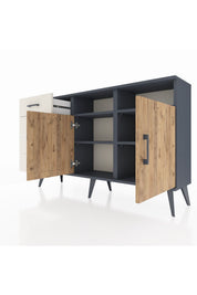 Arges Konsol 4 Raflı 4 Çekmeceli 2 Kapaklı 132x30x83 - S144M029V10A