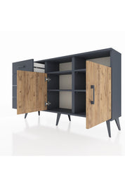 Arges Konsol 4 Raflı 4 Çekmeceli 2 Kapaklı 132x30x83 - S144M029V11A