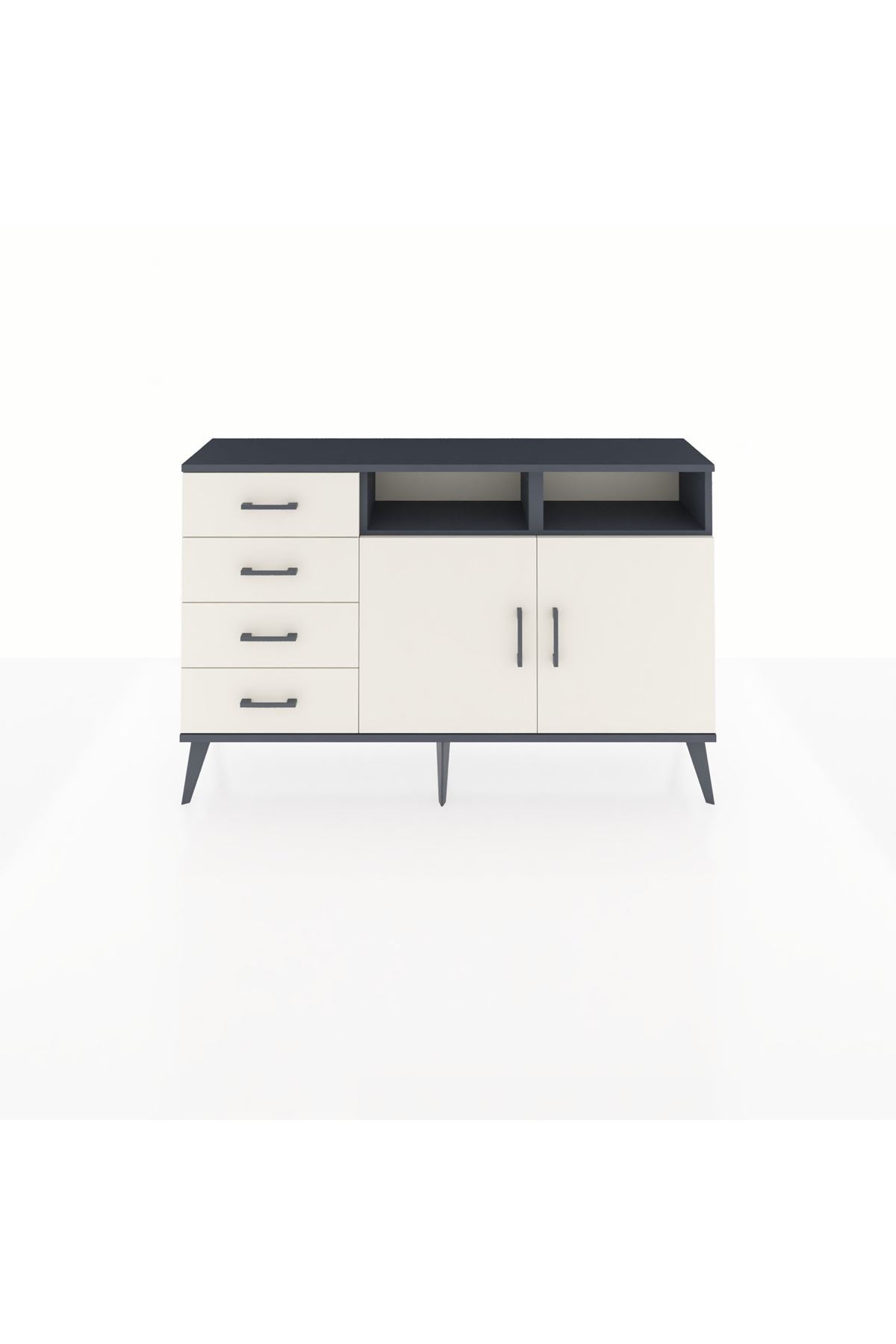 Arges Konsol 4 Raflı 4 Çekmeceli 2 Kapaklı 132x30x83 - S144M029V13A