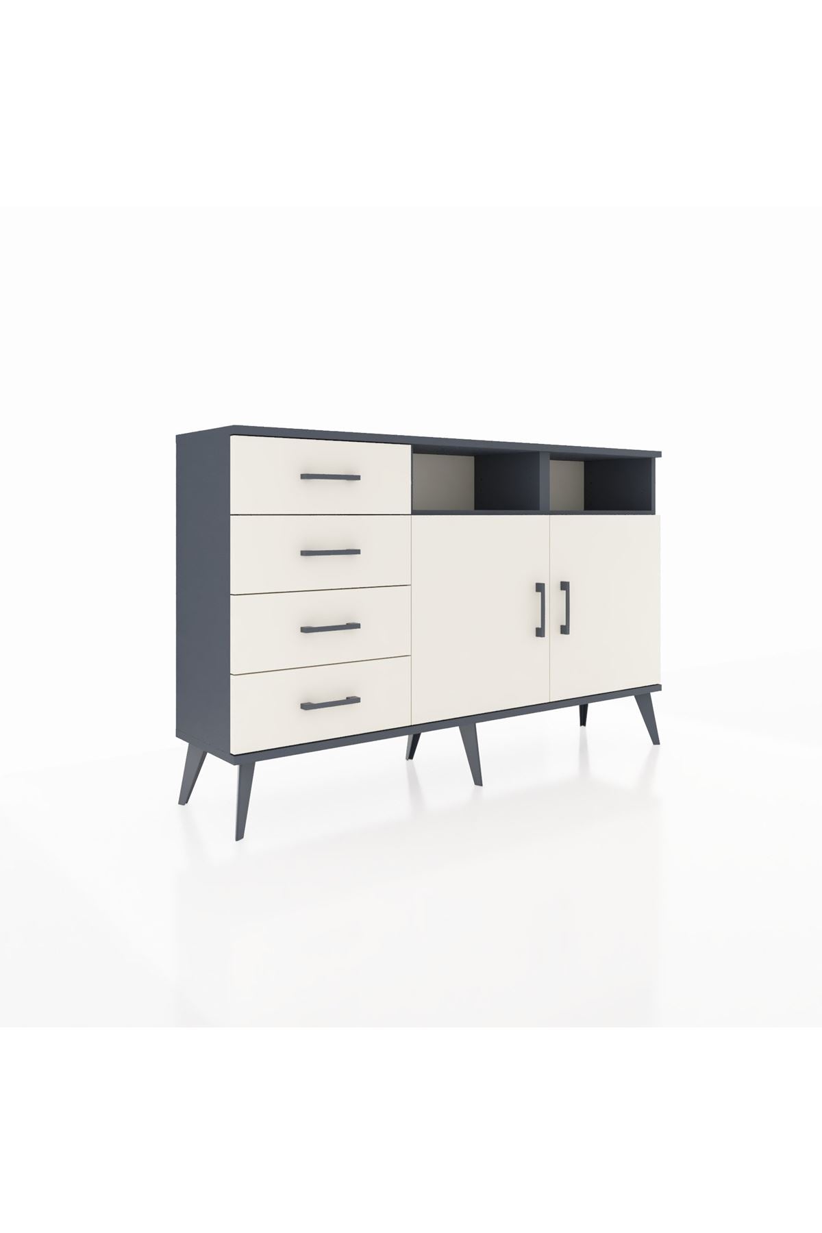 Arges Konsol 4 Raflı 4 Çekmeceli 2 Kapaklı 132x30x83 - S144M029V13A