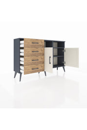 Arges Konsol 4 Raflı 4 Çekmeceli 2 Kapaklı 132x30x83 - S144M029V15A