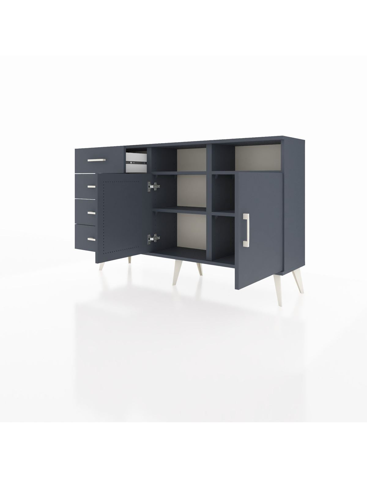 Arges Konsol 4 Raflı 4 Çekmeceli 2 Kapaklı 132x30x83 - S144M029V17A