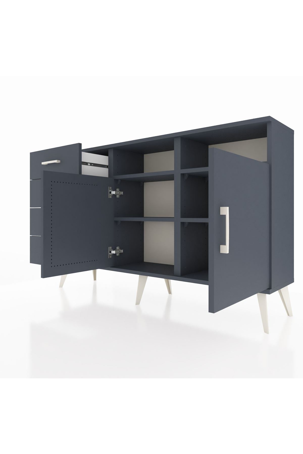 Arges Konsol 4 Raflı 4 Çekmeceli 2 Kapaklı 132x30x83 - S144M029V17A