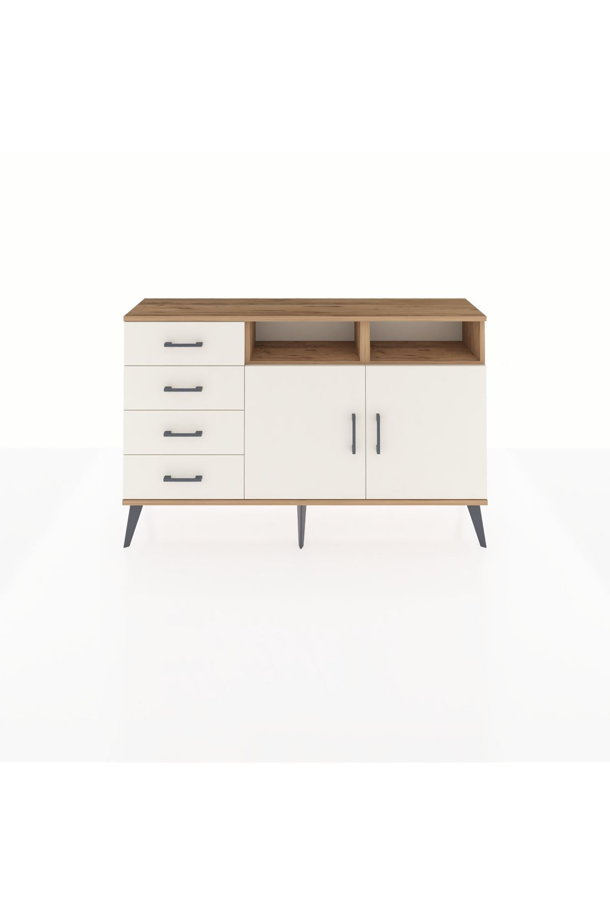 Arges Konsol 4 Raflı 4 Çekmeceli 2 Kapaklı 132x30x83 - S144M029V22A