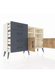 Arges Konsol 4 Raflı 4 Çekmeceli 2 Kapaklı 132x30x83 - S144M030V02A