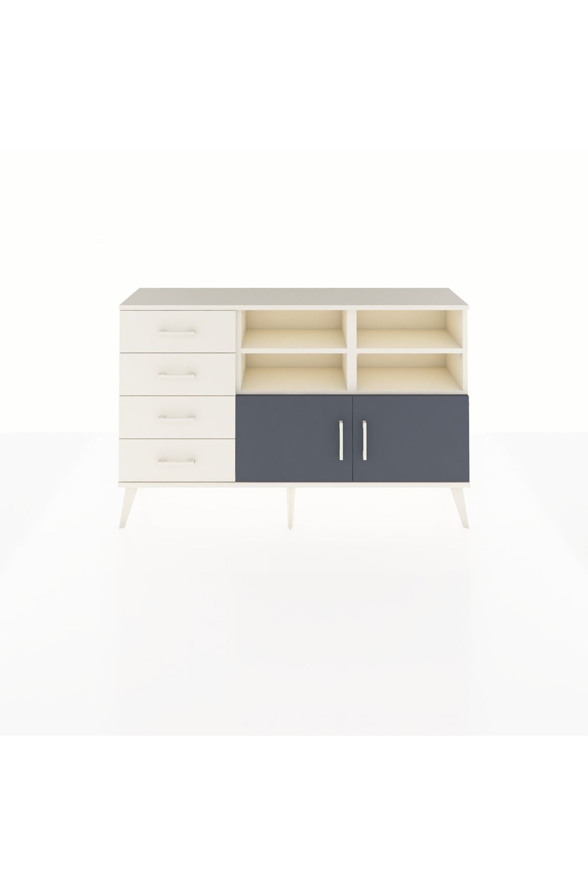 Arges Konsol 4 Raflı 4 Çekmeceli 2 Kapaklı 132x30x83 - S144M030V07A