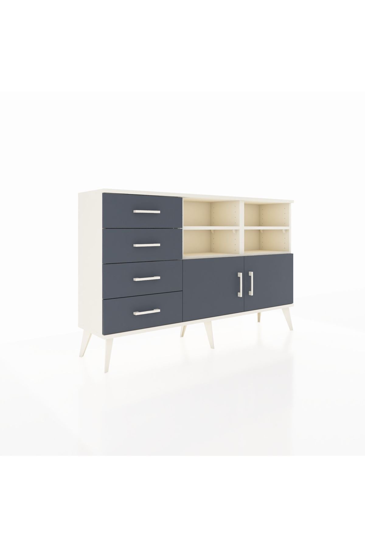 Arges Konsol 4 Raflı 4 Çekmeceli 2 Kapaklı 132x30x83 - S144M030V08A