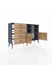 Arges Konsol 4 Raflı 4 Çekmeceli 2 Kapaklı 132x30x83 - S144M030V12A
