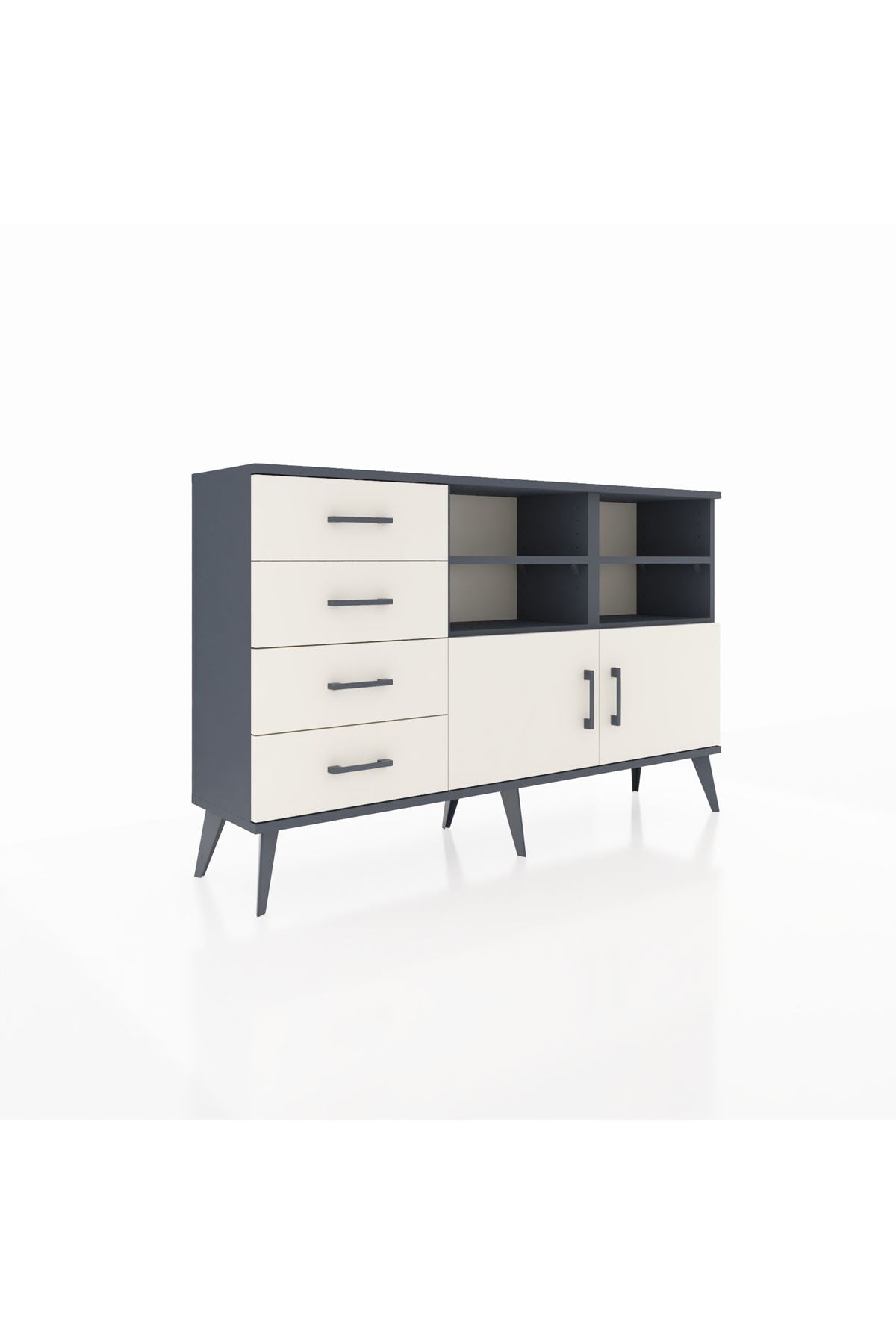 Arges Konsol 4 Raflı 4 Çekmeceli 2 Kapaklı 132x30x83 - S144M030V13A