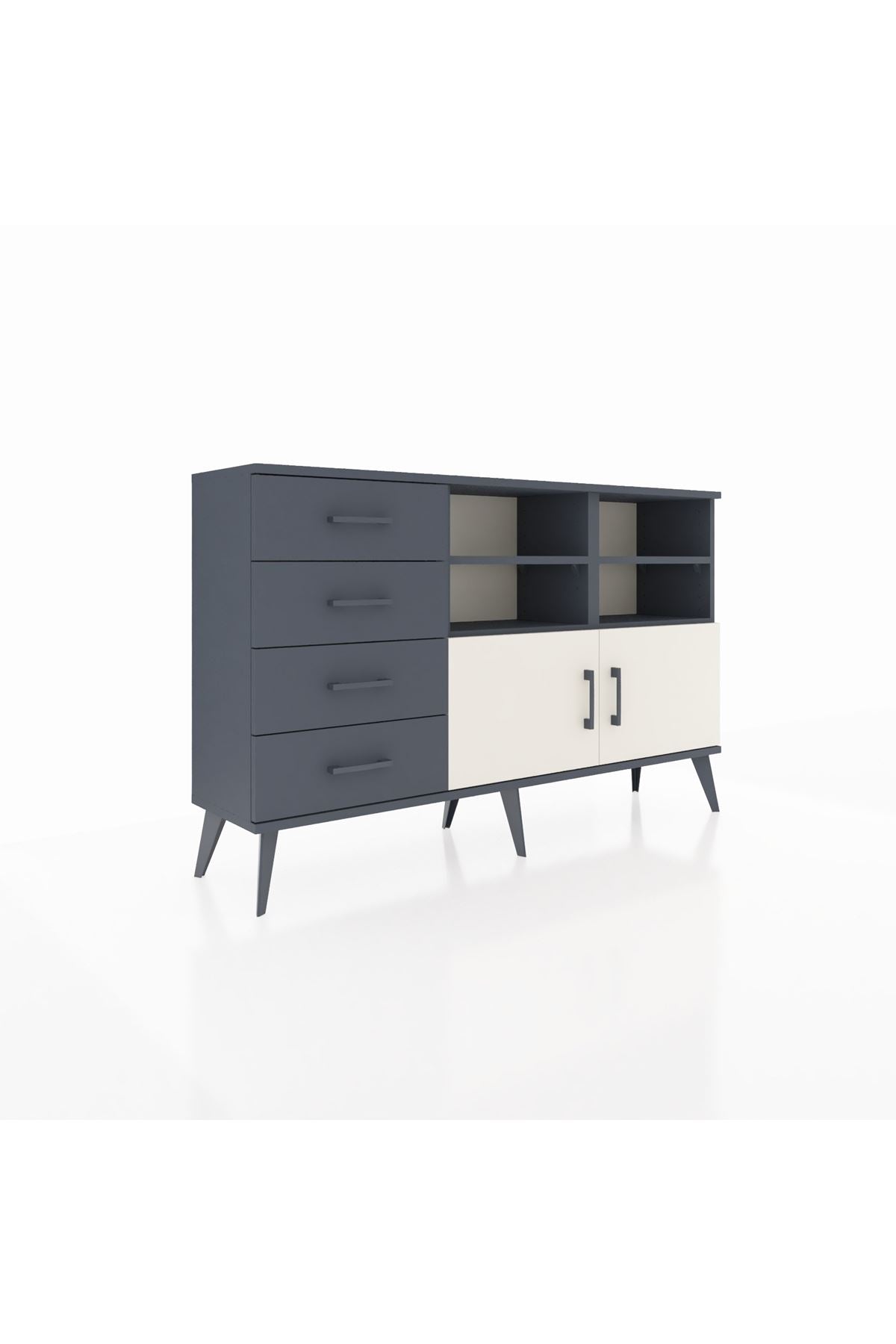 Arges Konsol 4 Raflı 4 Çekmeceli 2 Kapaklı 132x30x83 - S144M030V14A