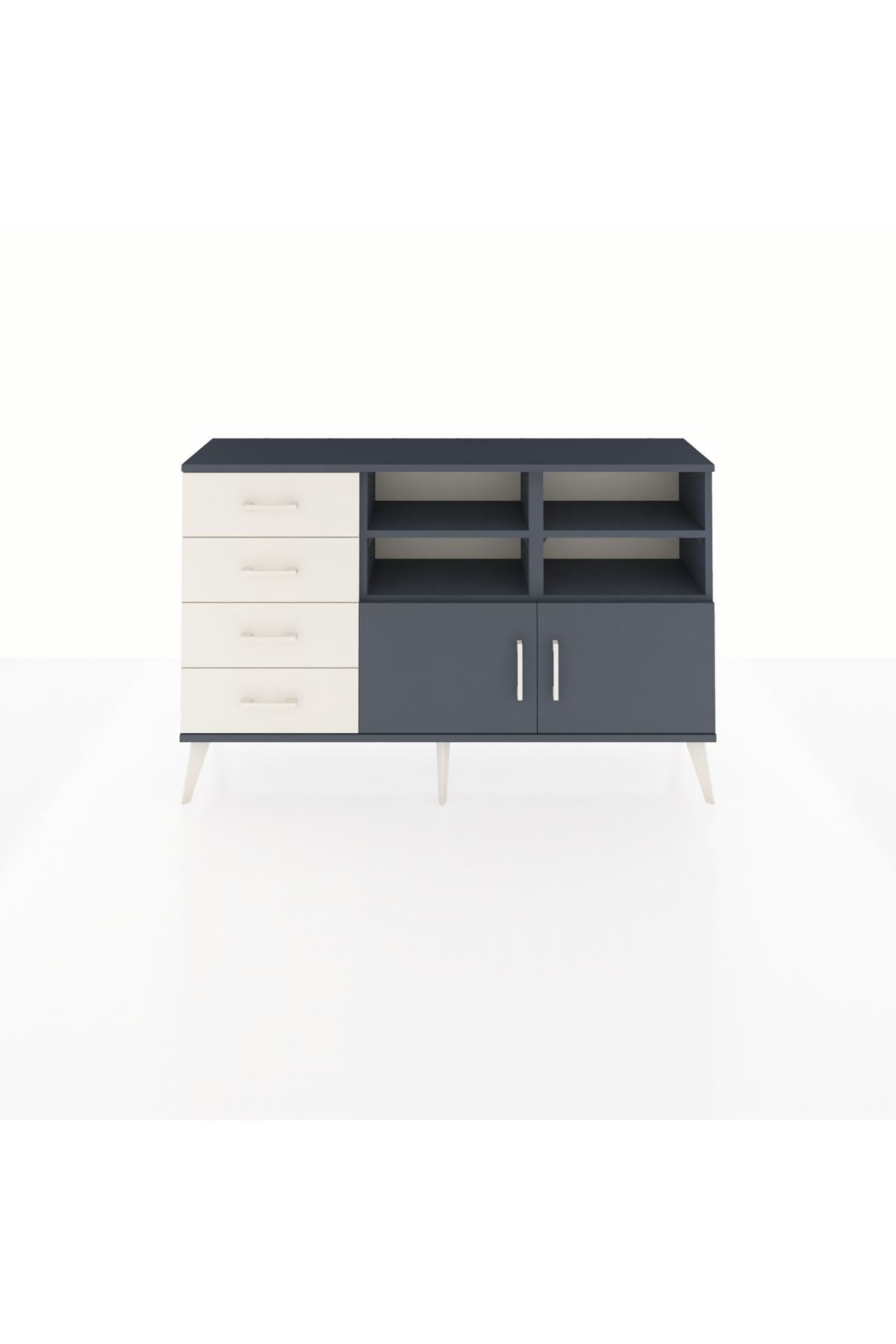 Arges Konsol 4 Raflı 4 Çekmeceli 2 Kapaklı 132x30x83 - S144M030V16A