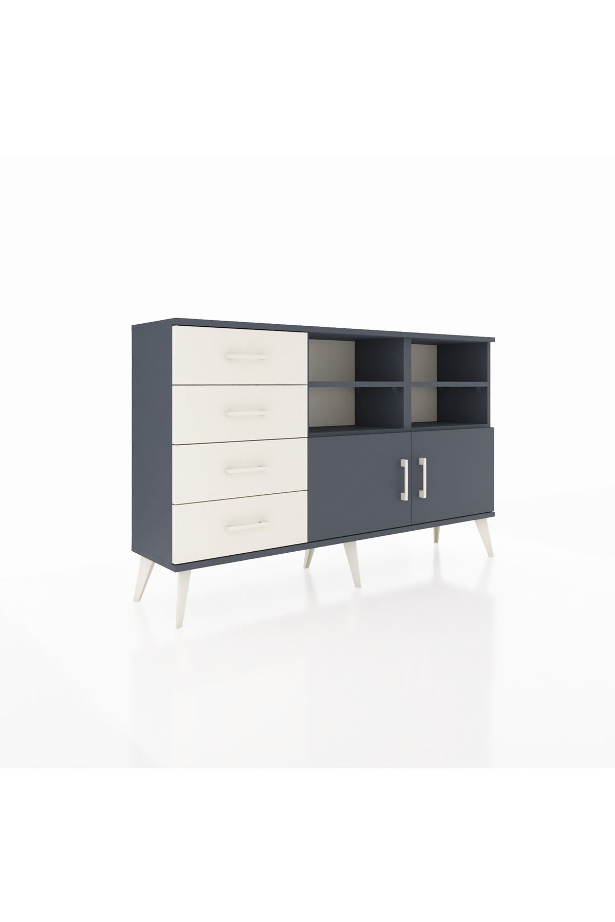 Arges Konsol 4 Raflı 4 Çekmeceli 2 Kapaklı 132x30x83 - S144M030V16A