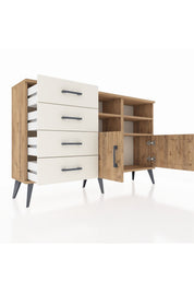 Arges Konsol 4 Raflı 4 Çekmeceli 2 Kapaklı 132x30x83 - S144M030V19A