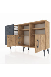 Arges Konsol 4 Raflı 4 Çekmeceli 2 Kapaklı 132x30x83 - S144M030V20A