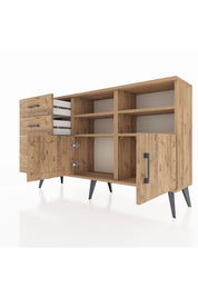 Arges Konsol 4 Raflı 4 Çekmeceli 2 Kapaklı 132x30x83 - S144M030V21A