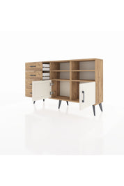 Arges Konsol 4 Raflı 4 Çekmeceli 2 Kapaklı 132x30x83 - S144M030V24A