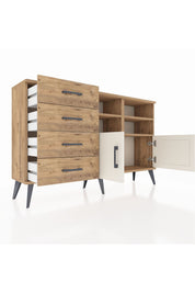 Arges Konsol 4 Raflı 4 Çekmeceli 2 Kapaklı 132x30x83 - S144M030V24A