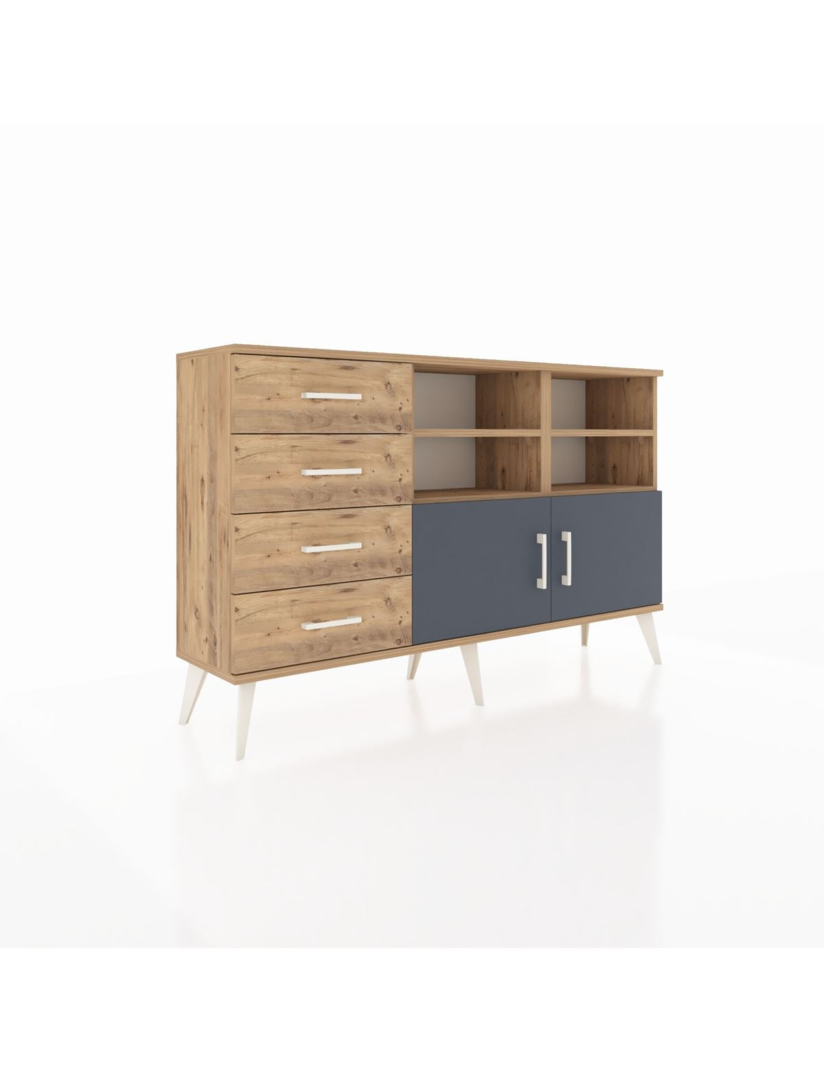 Arges Konsol 4 Raflı 4 Çekmeceli 2 Kapaklı 132x30x83 - S144M030V27A