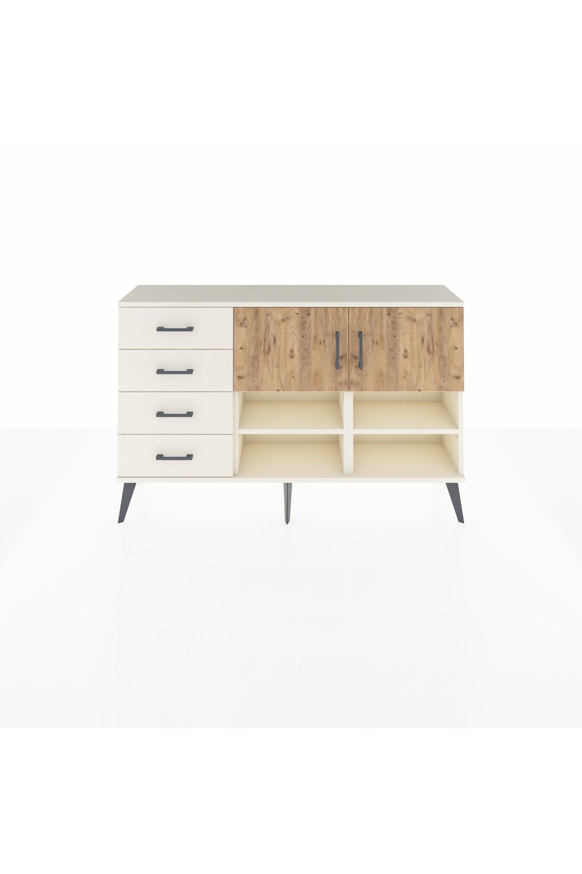 Arges Konsol 4 Raflı 4 Çekmeceli 2 Kapaklı 132x30x83 - S144M031V01A