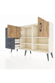 Arges Konsol 4 Raflı 4 Çekmeceli 2 Kapaklı 132x30x83 - S144M031V02A