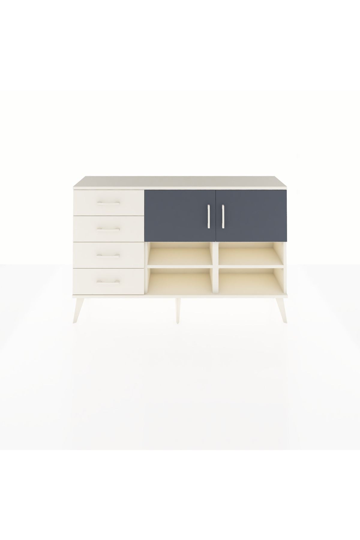 Arges Konsol 4 Raflı 4 Çekmeceli 2 Kapaklı 132x30x83 - S144M031V07A