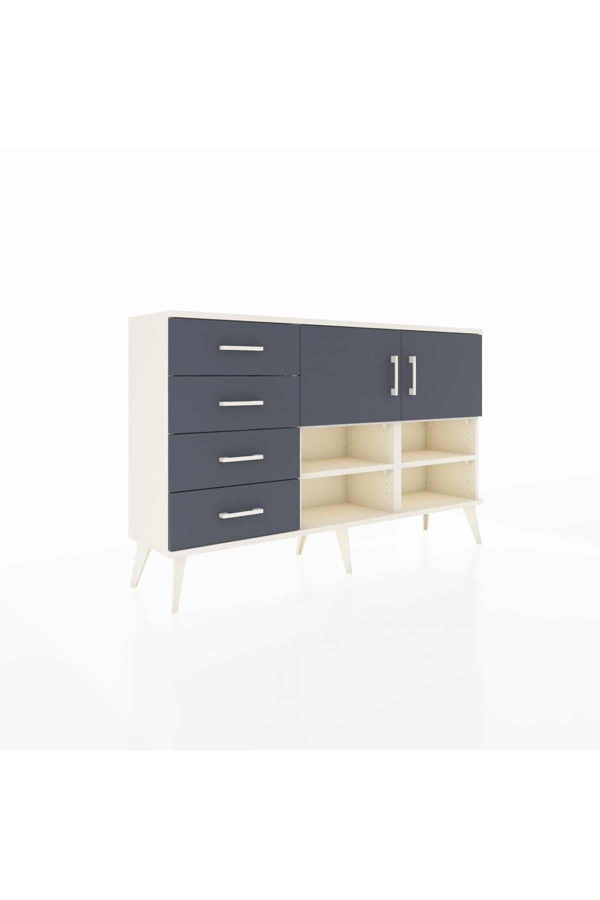 Arges Konsol 4 Raflı 4 Çekmeceli 2 Kapaklı 132x30x83 - S144M031V08A