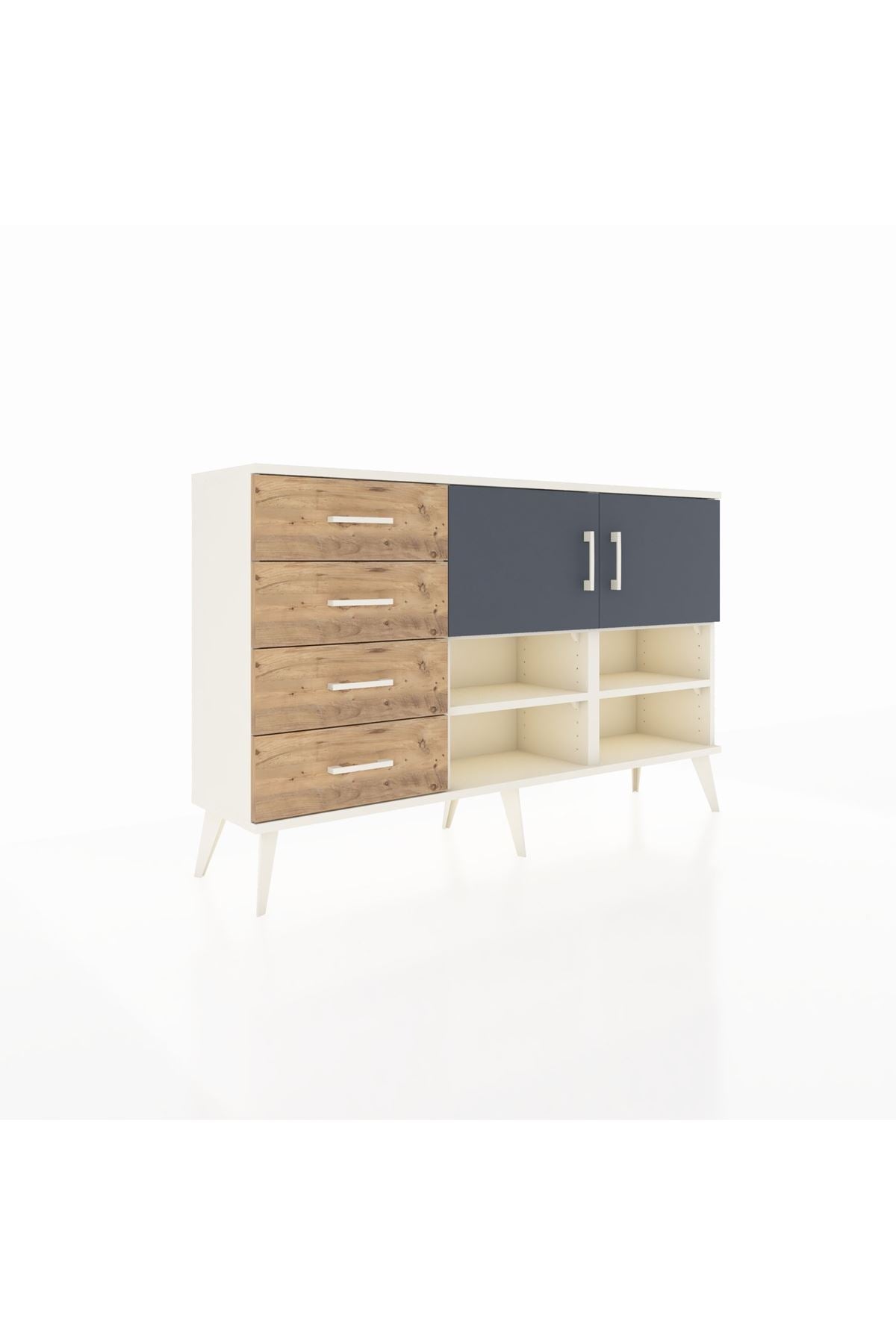 Arges Konsol 4 Raflı 4 Çekmeceli 2 Kapaklı 132x30x83 - S144M031V09A