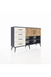 Arges Konsol 4 Raflı 4 Çekmeceli 2 Kapaklı 132x30x83 - S144M031V10A