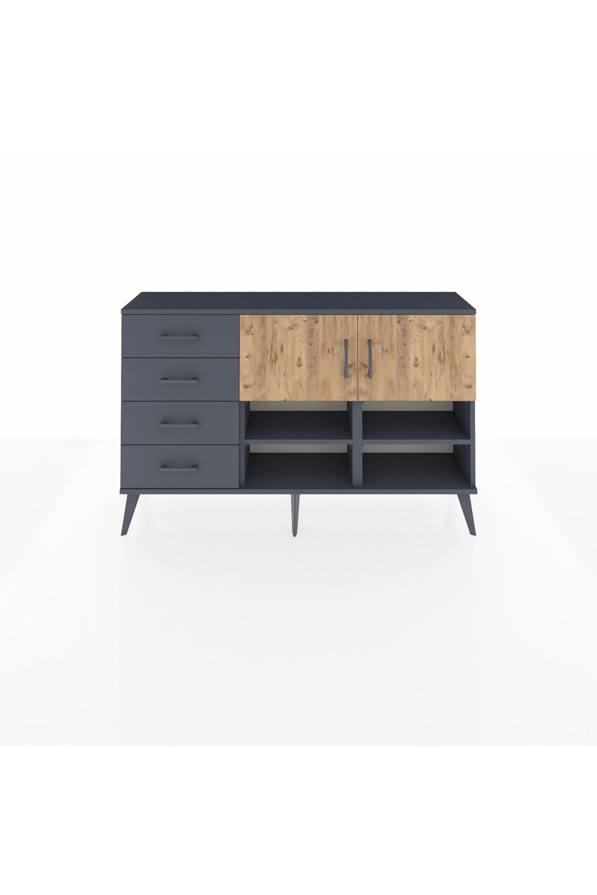 Arges Konsol 4 Raflı 4 Çekmeceli 2 Kapaklı 132x30x83 - S144M031V11A