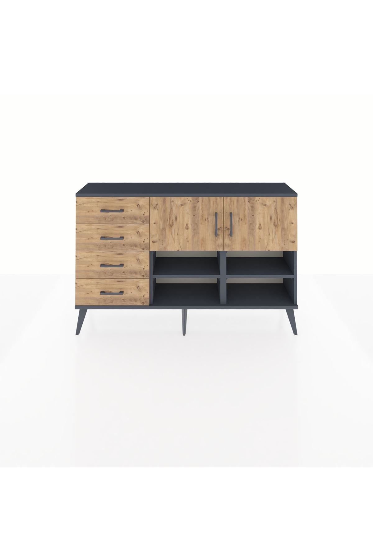 Arges Konsol 4 Raflı 4 Çekmeceli 2 Kapaklı 132x30x83 - S144M031V12A