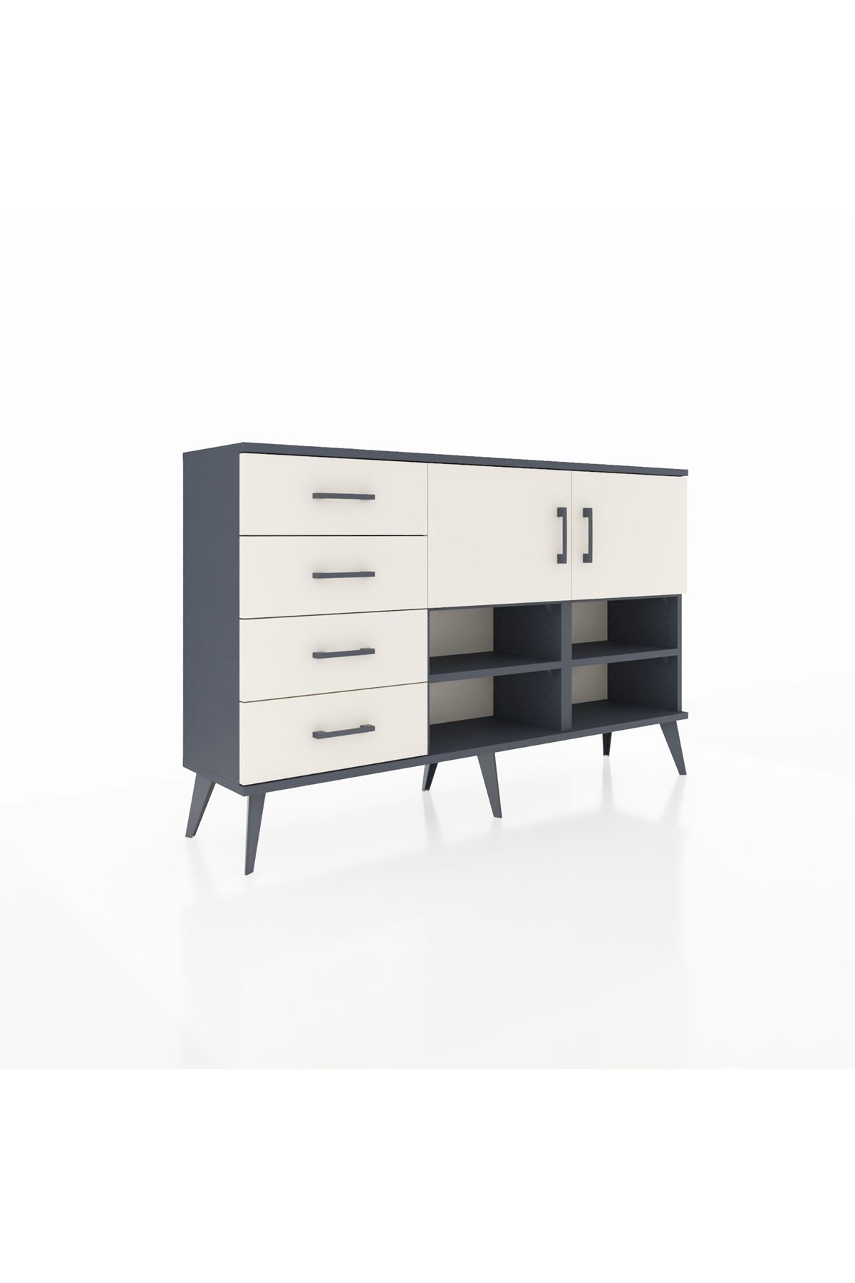 Arges Konsol 4 Raflı 4 Çekmeceli 2 Kapaklı 132x30x83 - S144M031V13A