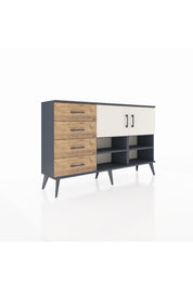 Arges Konsol 4 Raflı 4 Çekmeceli 2 Kapaklı 132x30x83 - S144M031V15A