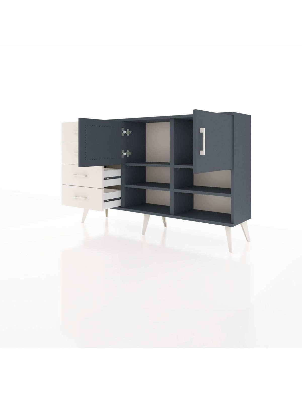 Arges Konsol 4 Raflı 4 Çekmeceli 2 Kapaklı 132x30x83 - S144M031V16A