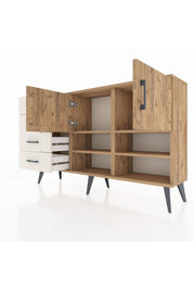 Arges Konsol 4 Raflı 4 Çekmeceli 2 Kapaklı 132x30x83 - S144M031V19A