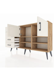 Arges Konsol 4 Raflı 4 Çekmeceli 2 Kapaklı 132x30x83 - S144M031V22A