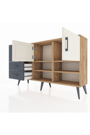 Arges Konsol 4 Raflı 4 Çekmeceli 2 Kapaklı 132x30x83 - S144M031V23A