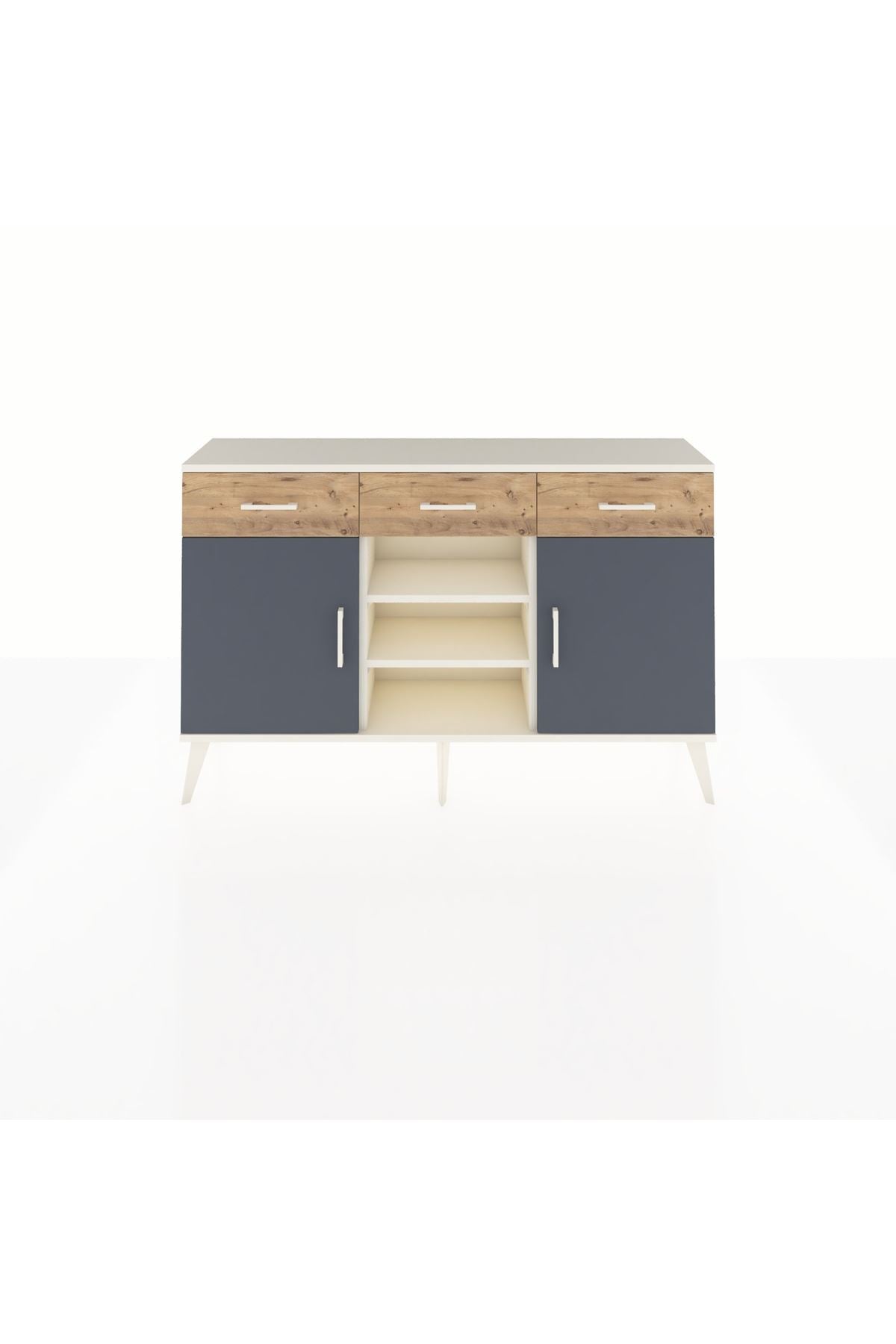 Arges Konsol 4 Raflı 3 Çekmeceli 2 Kapaklı 132x30x83 - S144M021V09A