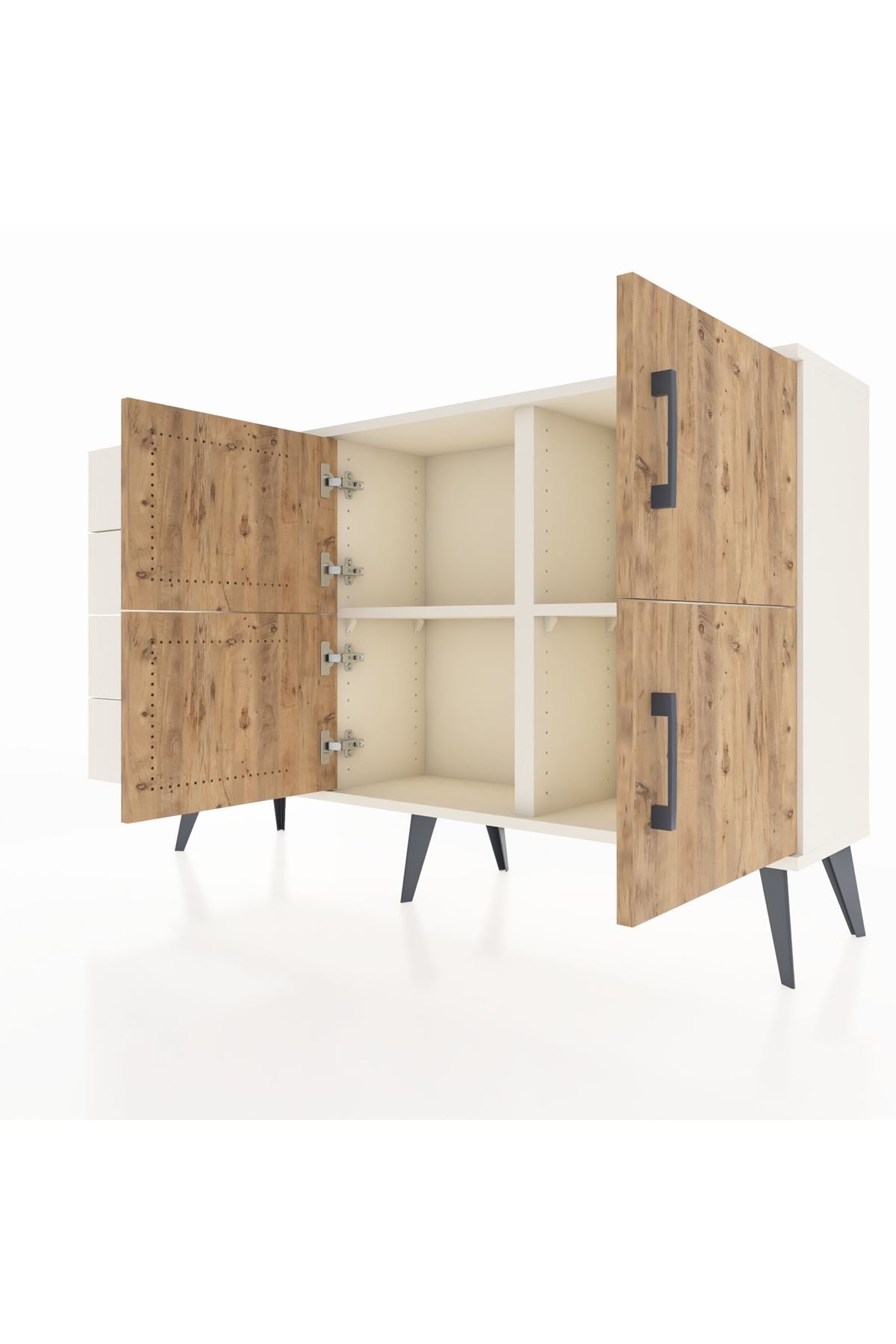 Arges Konsol 2 Raflı 4 Çekmeceli 4 Kapaklı 132x30x83 - S144M032V01A