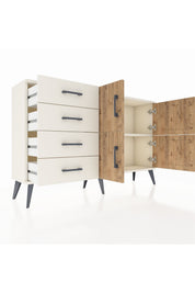Arges Konsol 2 Raflı 4 Çekmeceli 4 Kapaklı 132x30x83 - S144M032V01A
