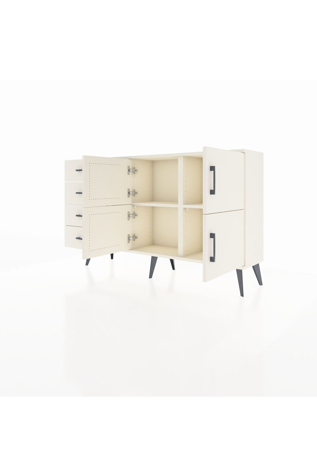 Arges Konsol 2 Raflı 4 Çekmeceli 4 Kapaklı 132x30x83 - S144M032V04A